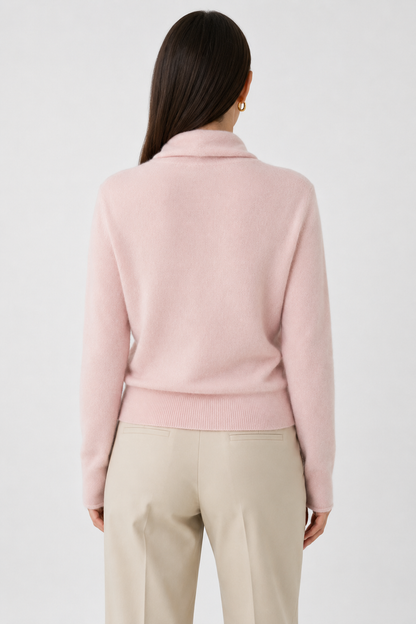 Women's Cashmere Crossover Collar Sweater