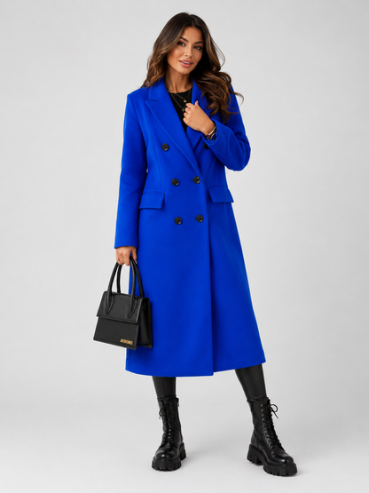 Women's Fitted Double-Breasted Trench Coat Tailored Fit