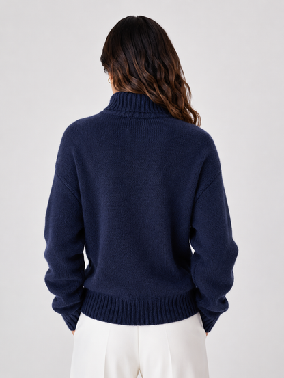 Women's High-Neck Button-Front Knit Cardigan