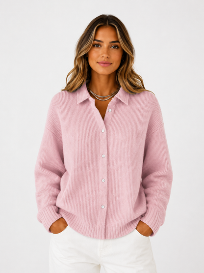 Women's Cardigan Knit Longline Button-Front