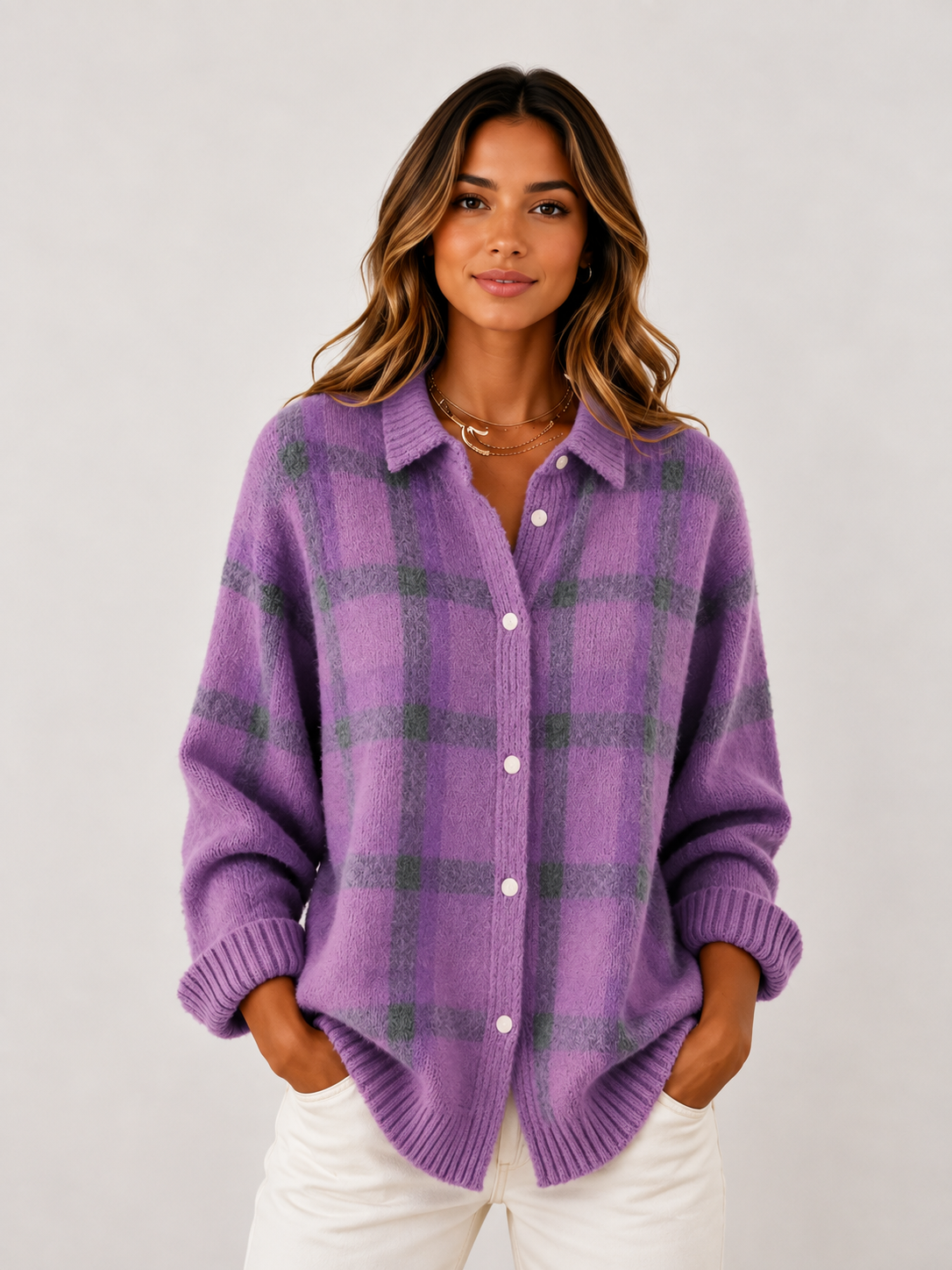 Women's Longline Button-Front Cardigan