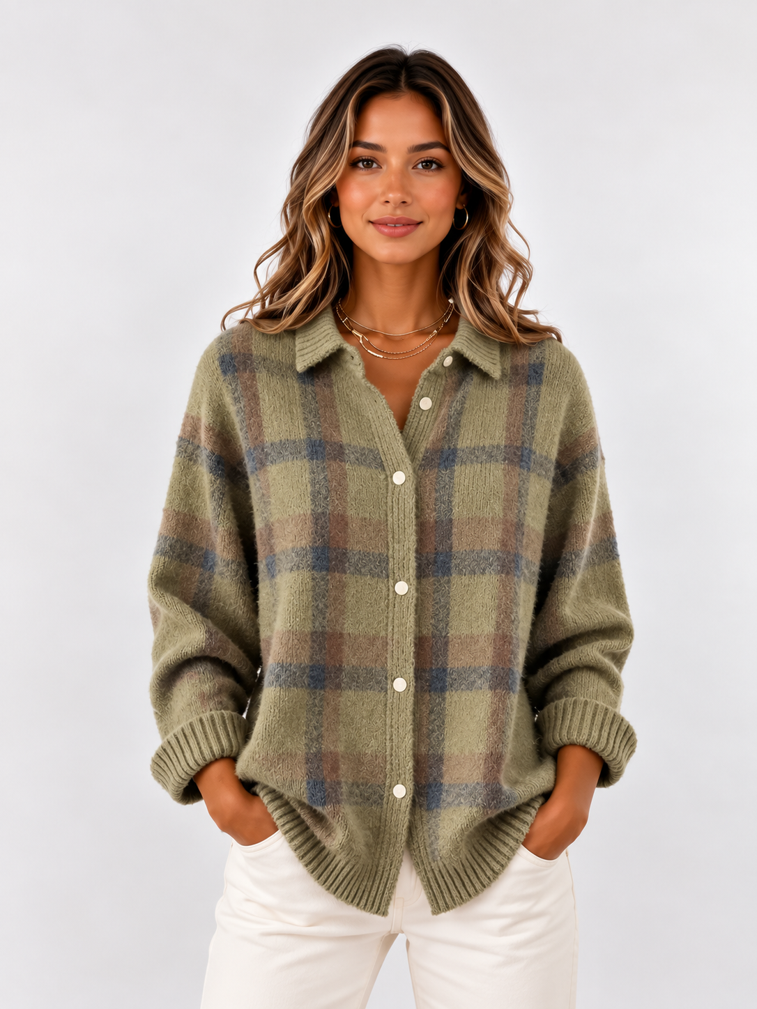 Women's Longline Button-Front Cardigan