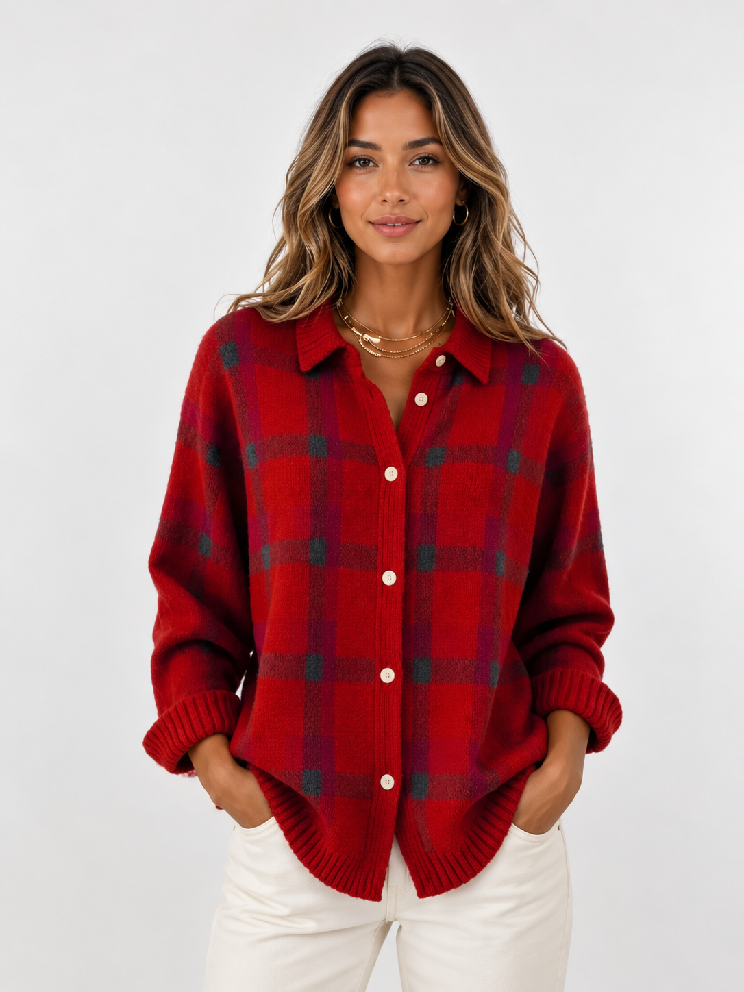 Women's Longline Button-Front Cardigan