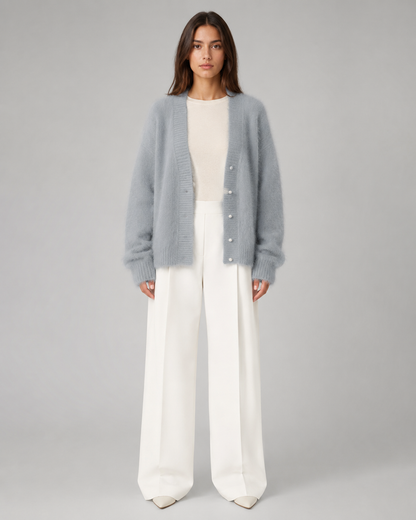 Women's Open-Front Cardigan with V-Neckline