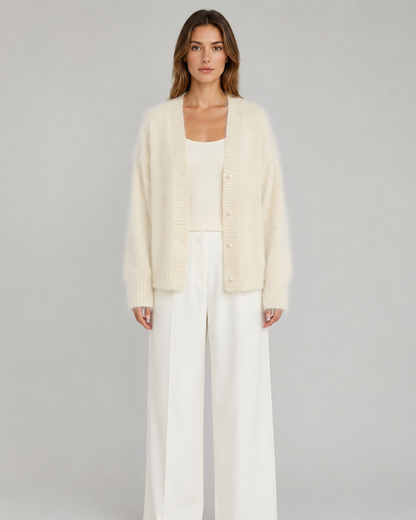 Women's Open-Front Cardigan with V-Neckline