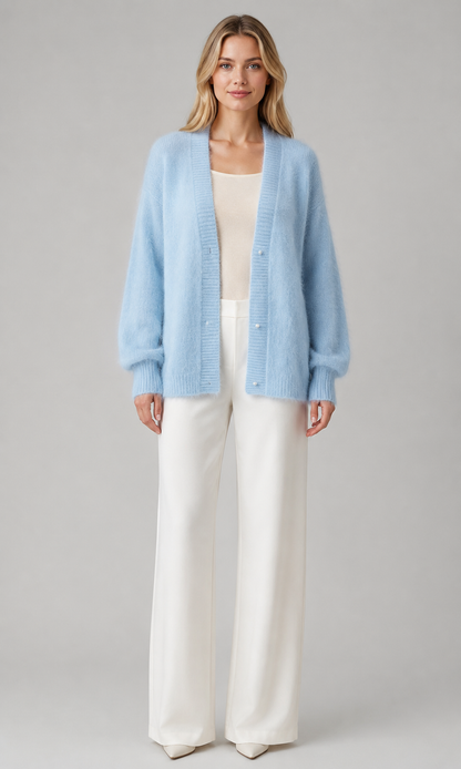 Women's Open-Front Cardigan with V-Neckline