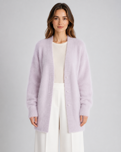 Women's Open-Front Cardigan with V-Neckline
