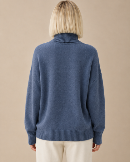 Women's Cozy Oversized Turtleneck Sweater Merino Blend