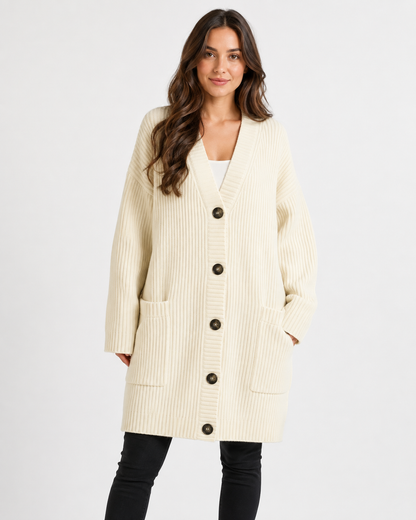 Women's Relaxed Button-Front Chunky Knit Cardigan