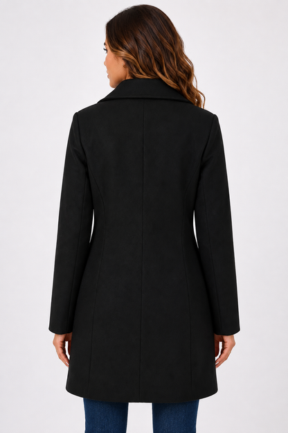 Women's Tailored Longline Tunic Coat with Notched Lapel