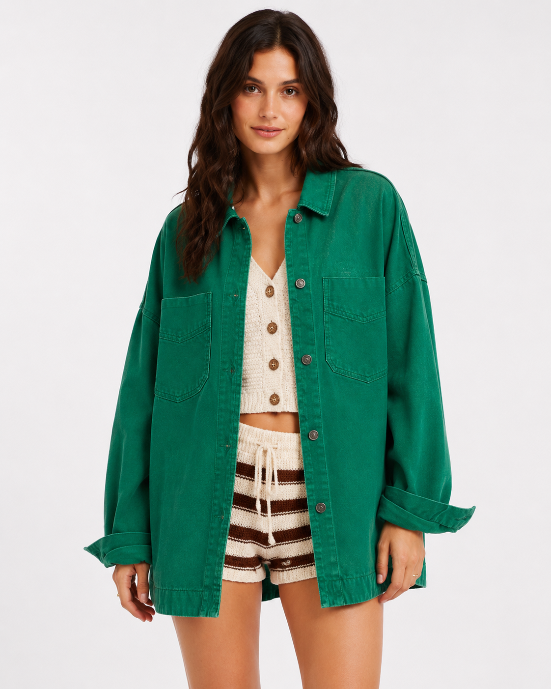 Women's Washed Denim Oversized Jacket