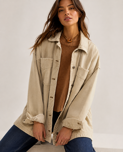 Women's Washed Denim Oversized Jacket