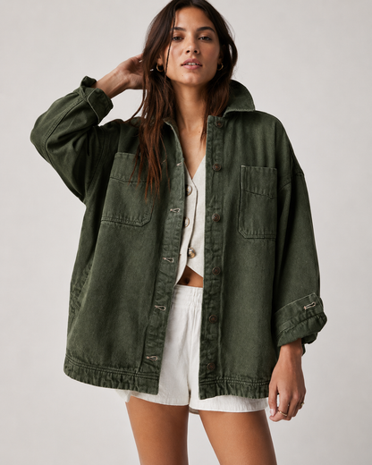 Women's Washed Denim Oversized Jacket