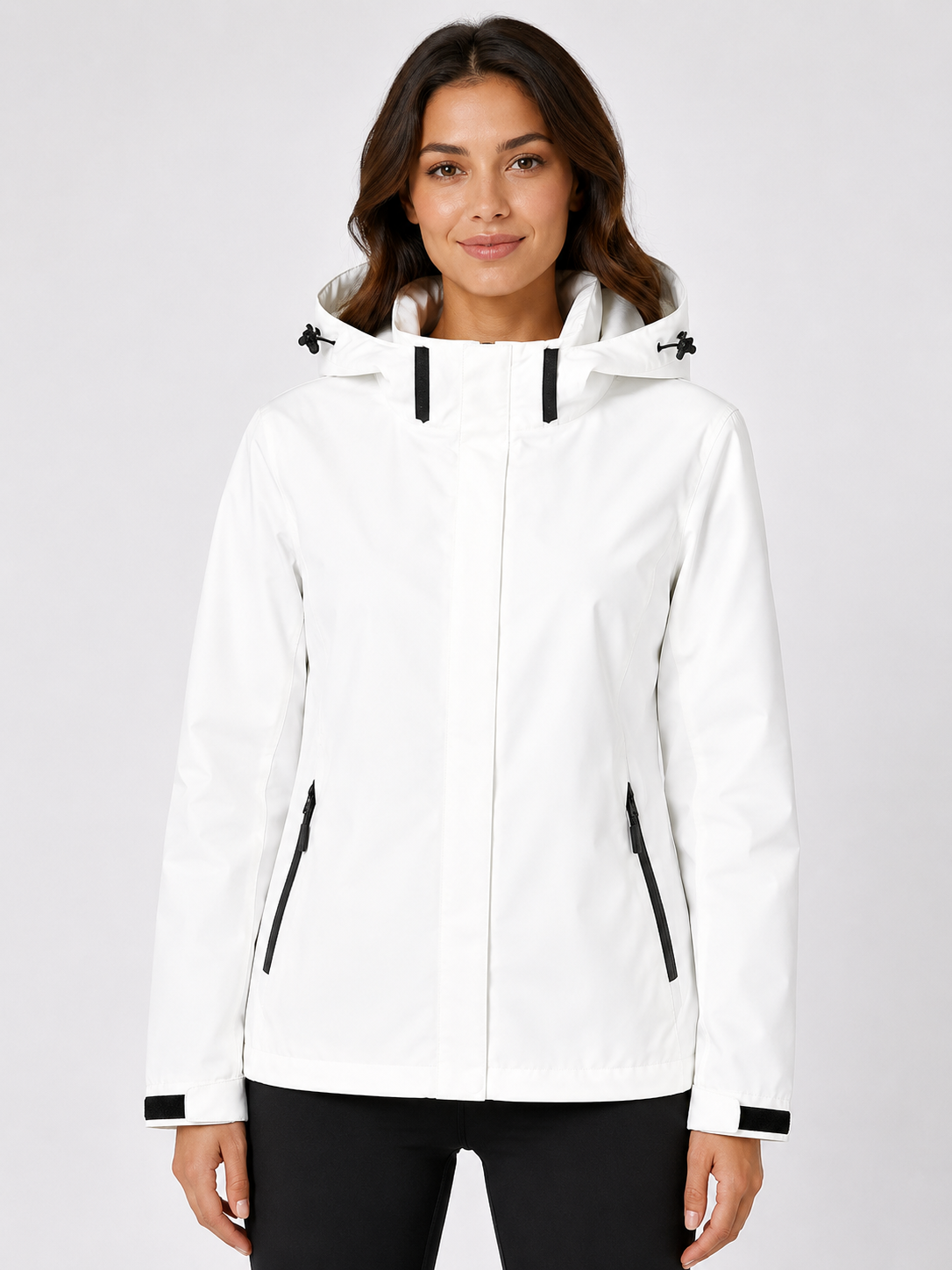 Women's Waterproof Jacket with Removable Hood
