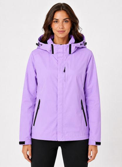 Women's Waterproof Jacket with Removable Hood