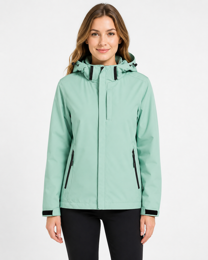 Women's Waterproof Jacket with Removable Hood
