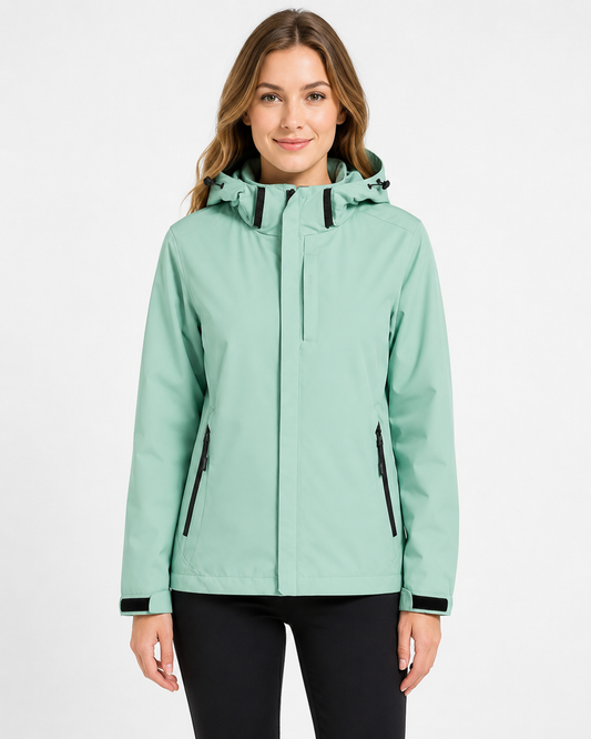 Women's Waterproof Jacket with Removable Hood