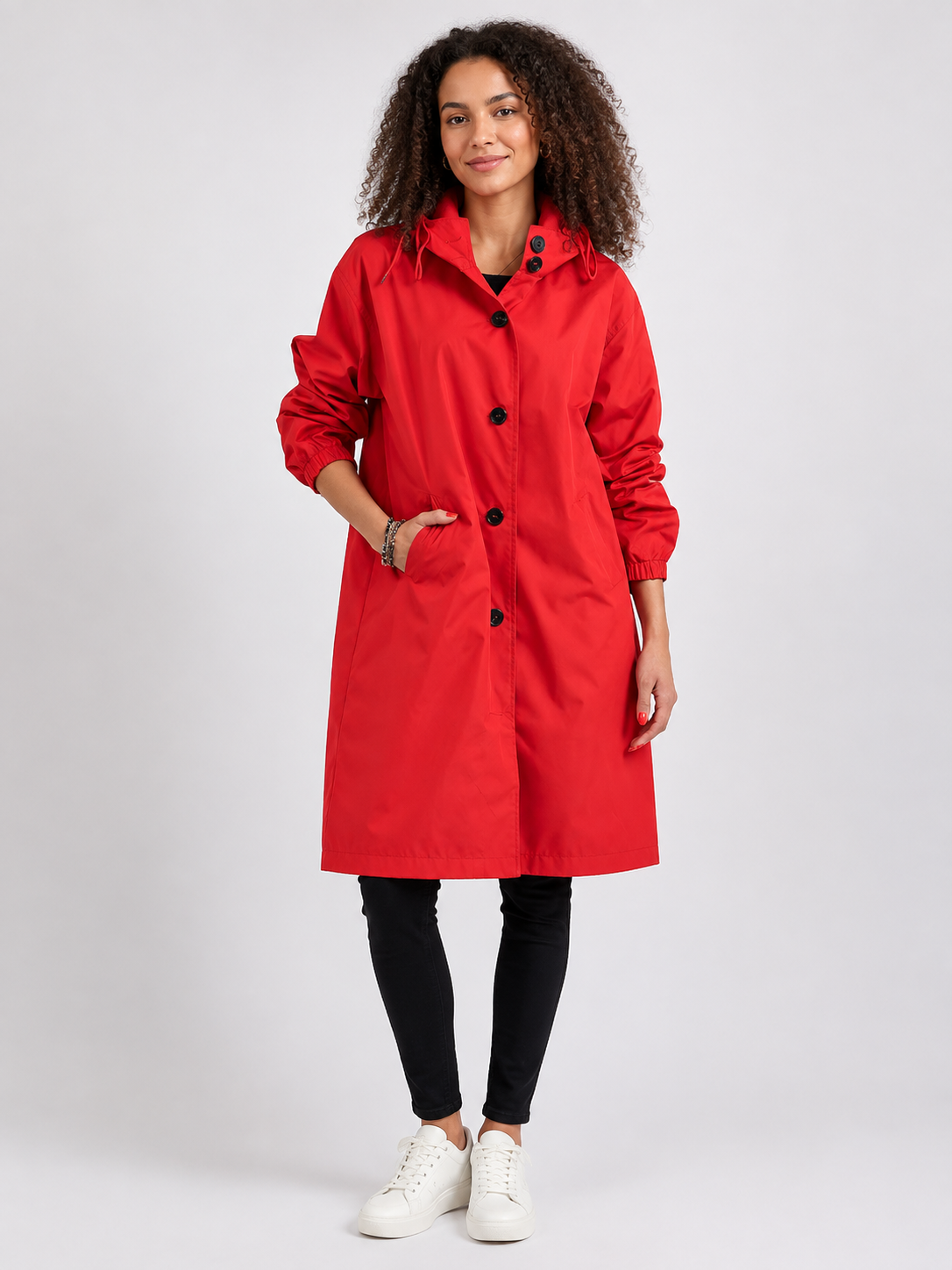 Women's Waterproof Lightweight Rain Jacket with Adjustable Hood