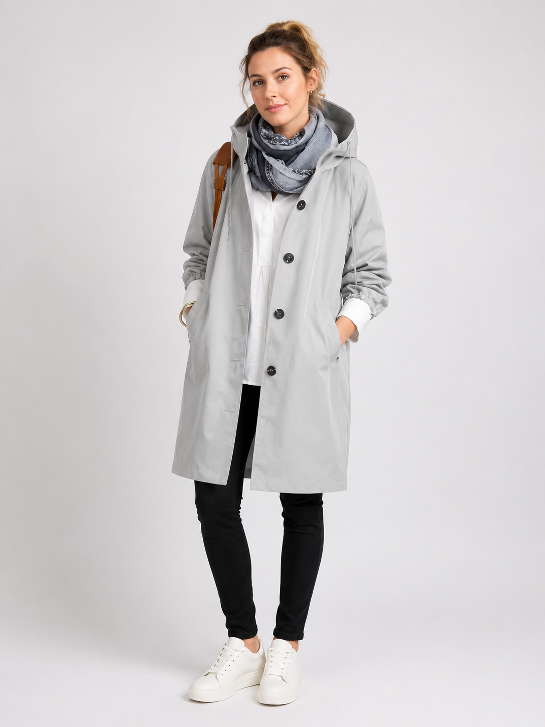 Women's Waterproof Lightweight Rain Jacket with Adjustable Hood