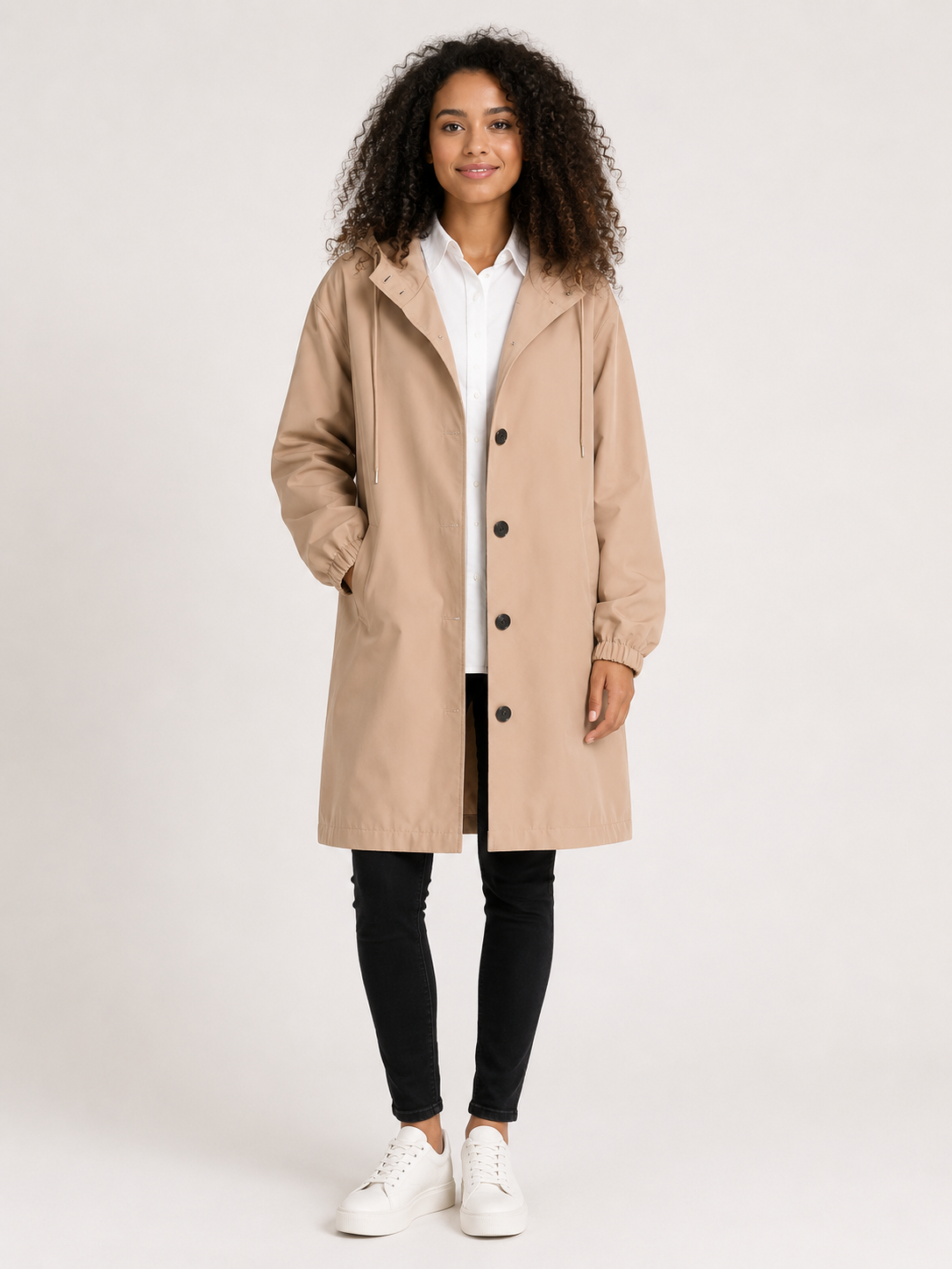Women's Waterproof Lightweight Rain Jacket with Adjustable Hood