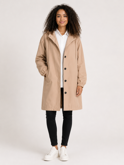 Women's Waterproof Lightweight Rain Jacket with Adjustable Hood