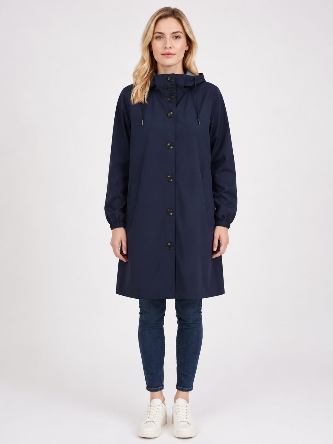 Women's Waterproof Lightweight Rain Jacket with Adjustable Hood