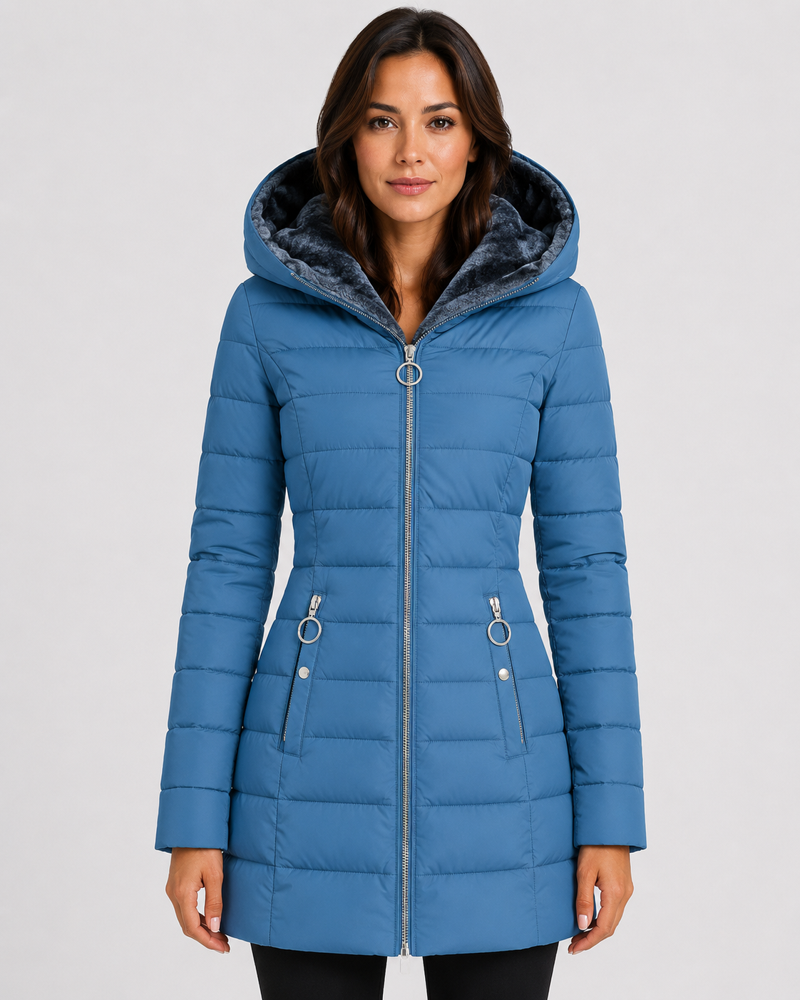 Women's Waterproof Longline Winter Jacket with Hood