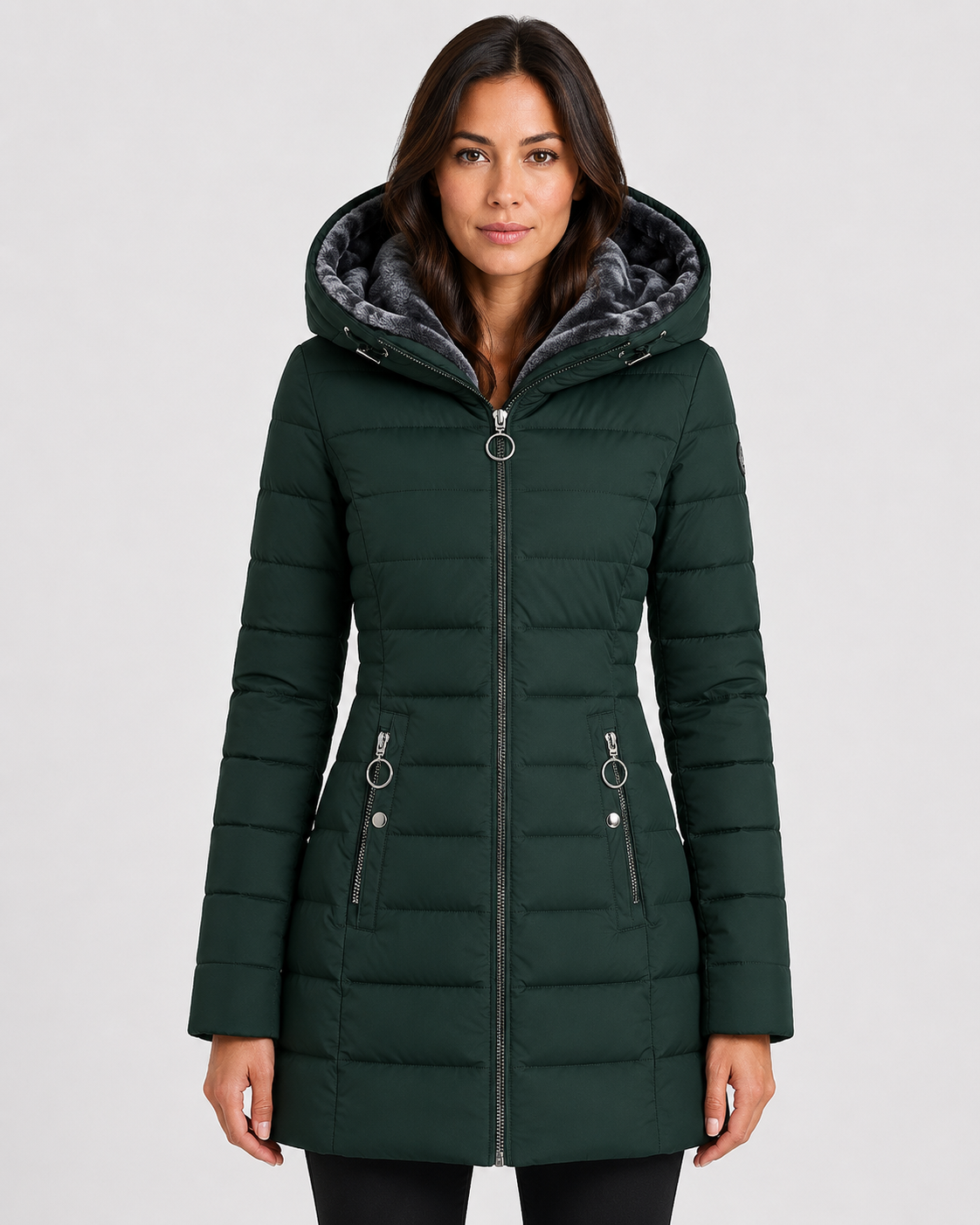 Women's Waterproof Longline Winter Jacket with Hood