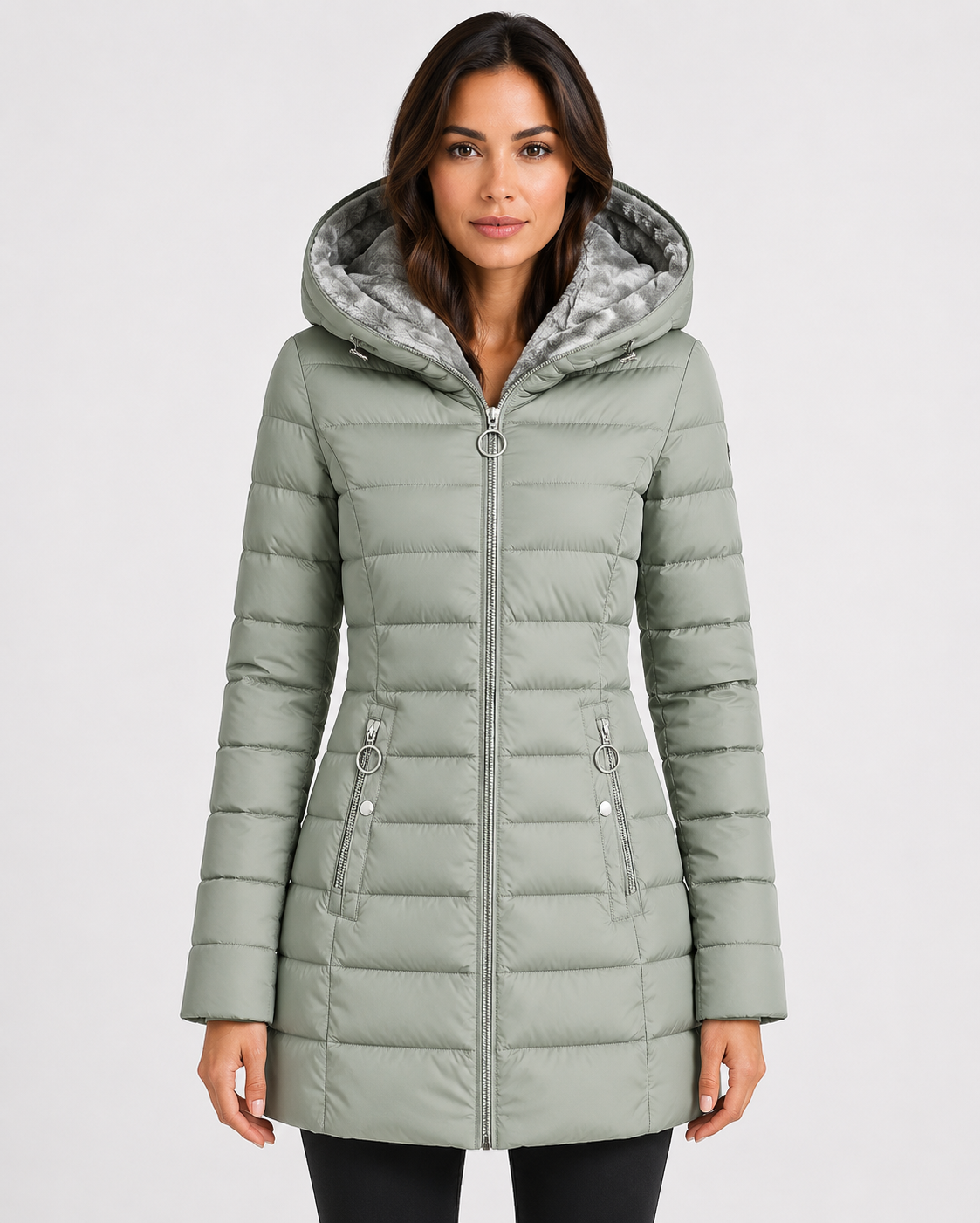 Women's Waterproof Longline Winter Jacket with Hood