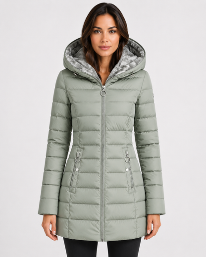 Women's Waterproof Longline Winter Jacket with Hood